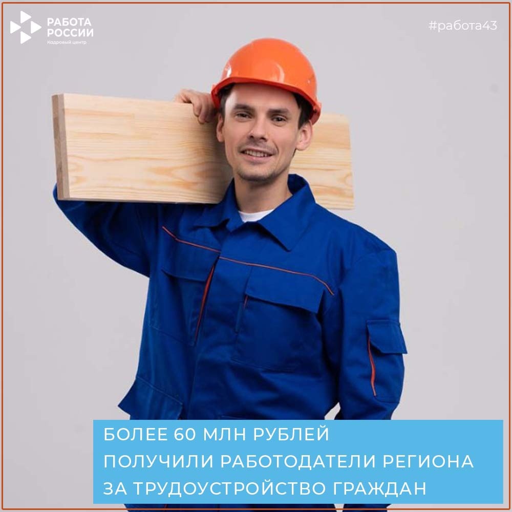 Работодатели Кировской области получили за трудоустройство различных категорий граждан более 60 млн рублей